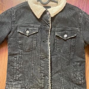 Silver Jean Co. Denim Sherpa Jacket
